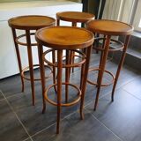 Série de 4 tabourets de bistrot vintage, années 70