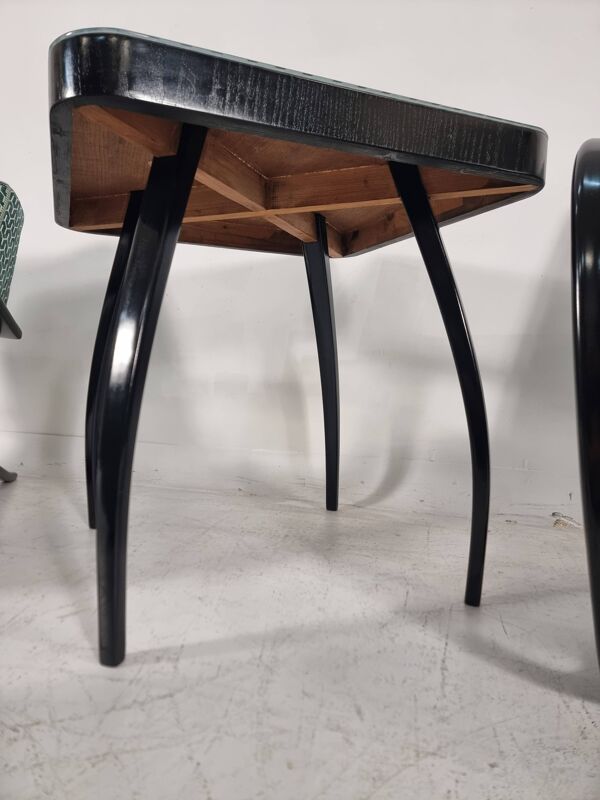 Fauteuils, table et poufs de Jindřich Halabala pour Up Zavody, années 1940, ensemble de 5