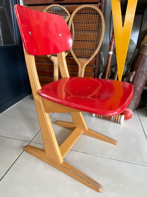Chaise enfant Casala vintage rouge