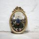 Old oval mirror Louis XVI style in gilded wood 50cm x 34cm