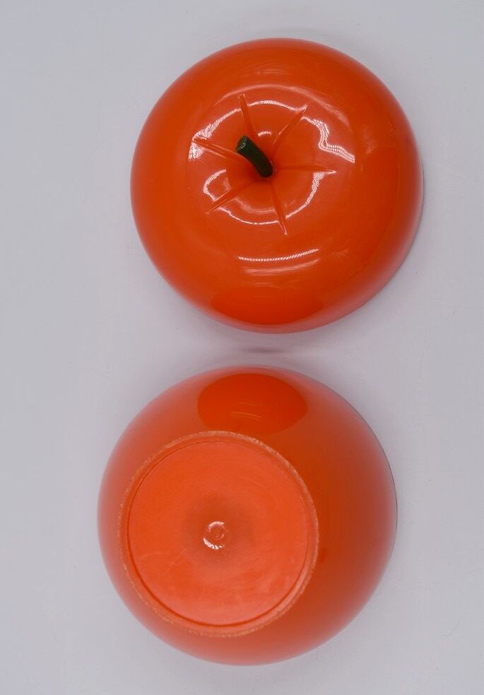 Vintage ice bucket in the shape of an orange apple