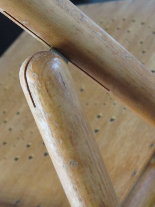 Paire de chaises pliantes vintage en bois motif étoile sur assise