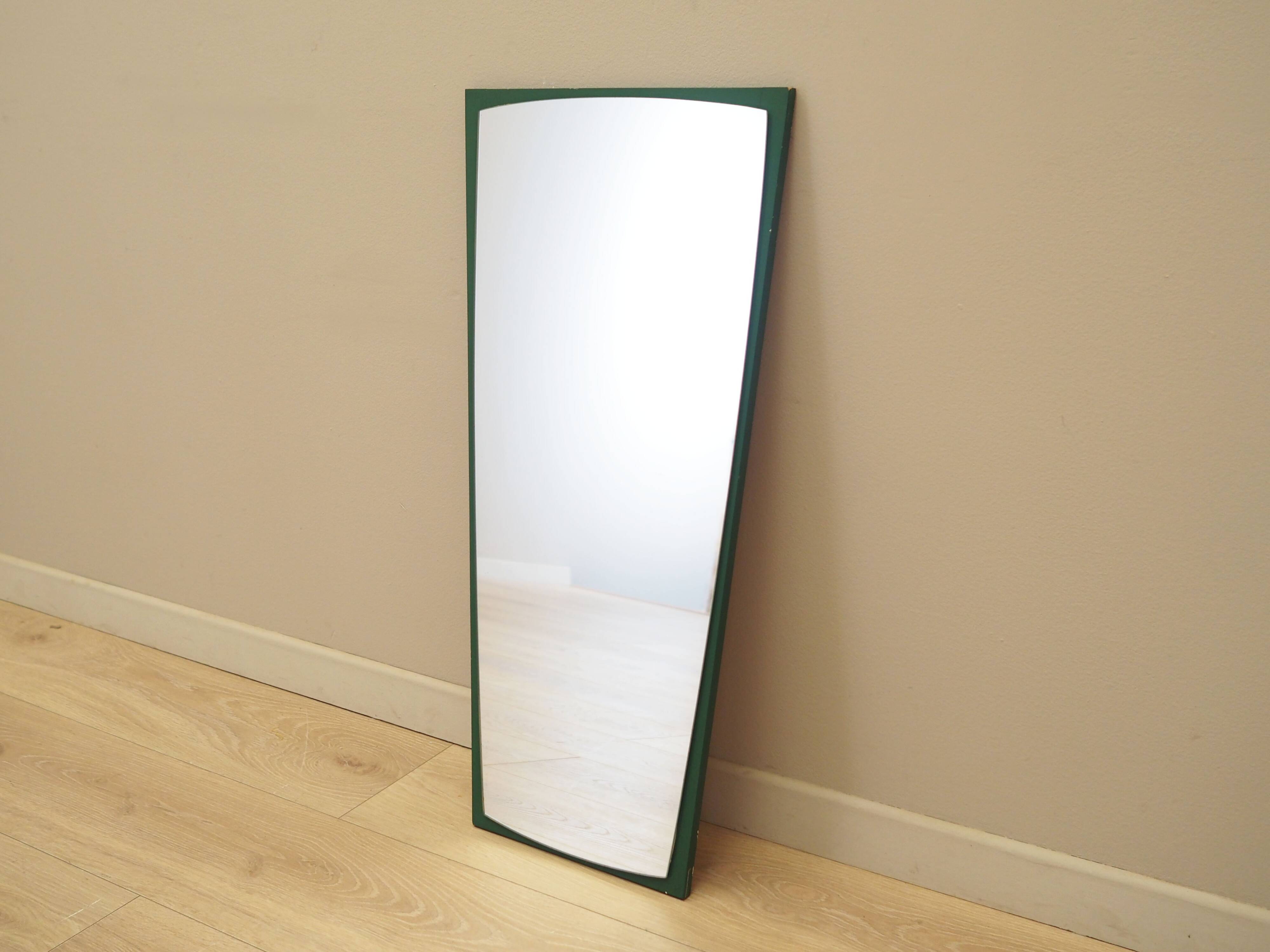 Miroir avec cadre en pin, design danois, années 1970, production : Danemark