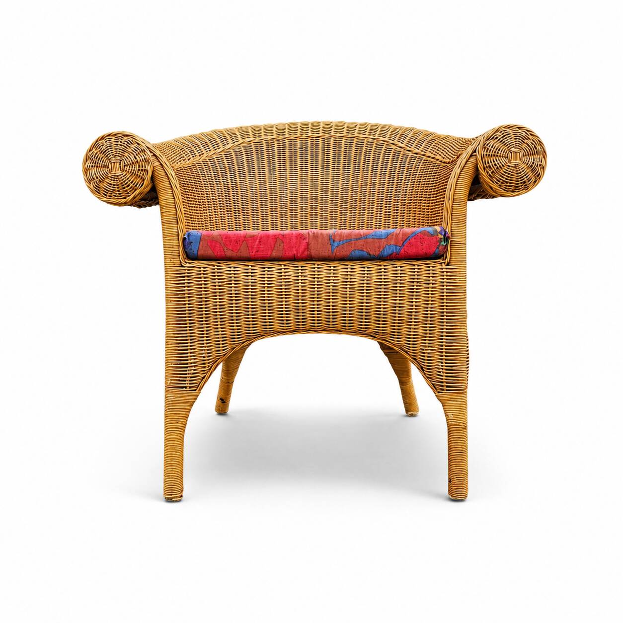 2 x rattan  arm chairs 1980s with original upholstery