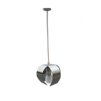 Ceiling lamp flower in chrome metal.