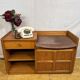 Mid-century retro vintage teak telephone seat by Nathan 1960–1970