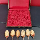 6 silver and vermeil spoons