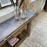 Solid oak console workbench 220cm