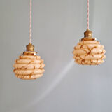 Art Deco suspension in marbled opaline and ouraline (4 available), 1920-30