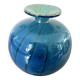 Ball vase, Mdina, Malta, signed, in blue blown glass, year 1983