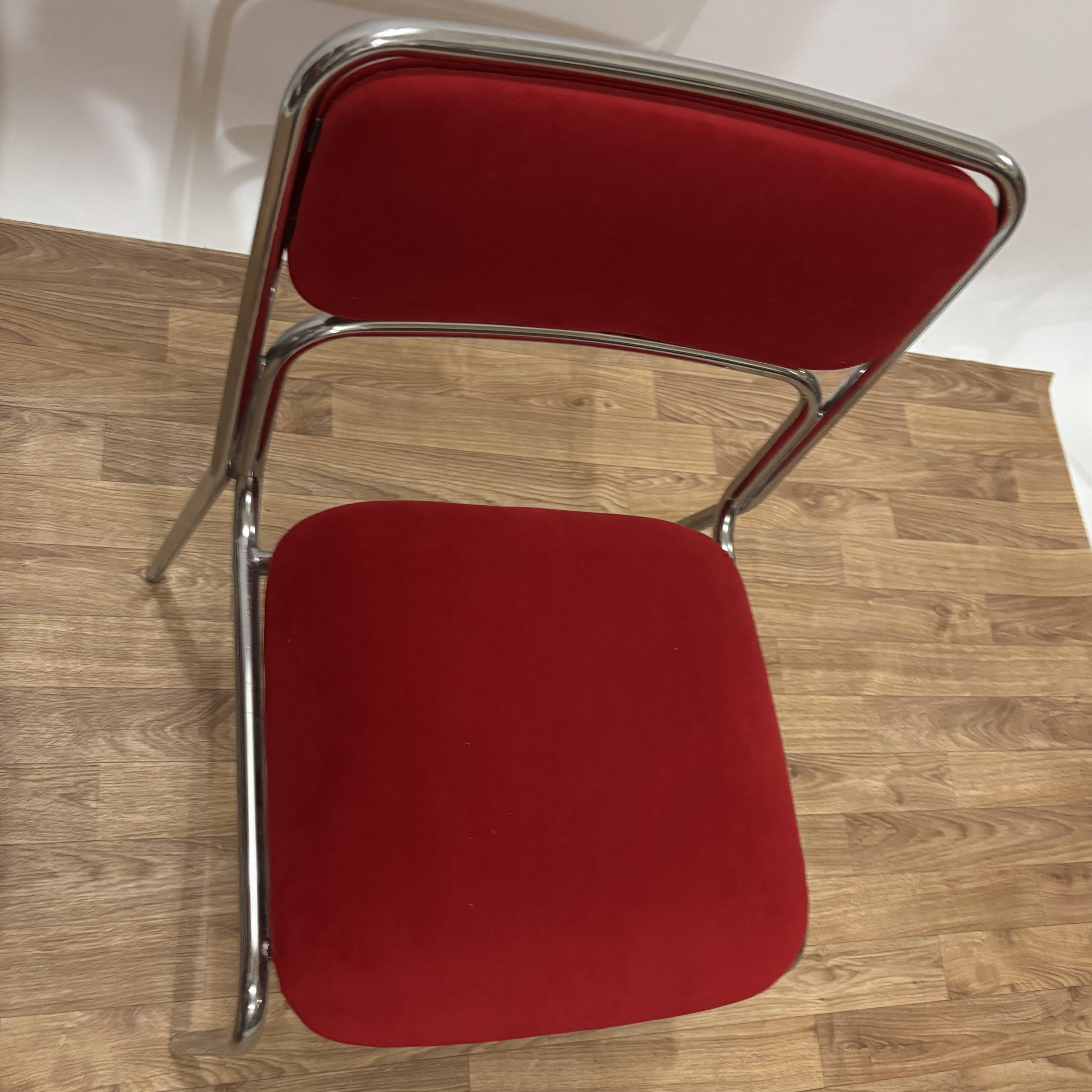 1970s chrome metal chairs, reupholstered