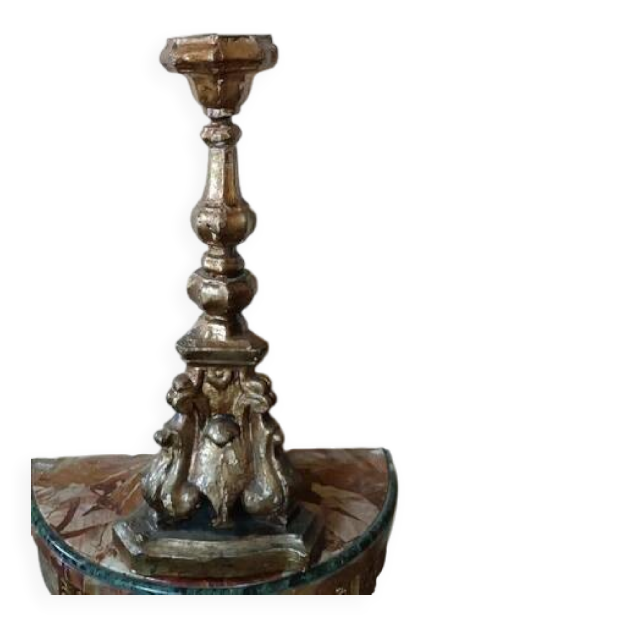 Ancien Chandelier En Bois Sculpté Style Baroque Fine 600 Toscane
