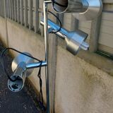 vintage 1960/70 chrome and brushed aluminum floor lamp peter nelson 3 lamp