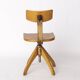Chaise pivotante industrielle Ama Elastik – Design Bauhaus vintage des années 1950, bois