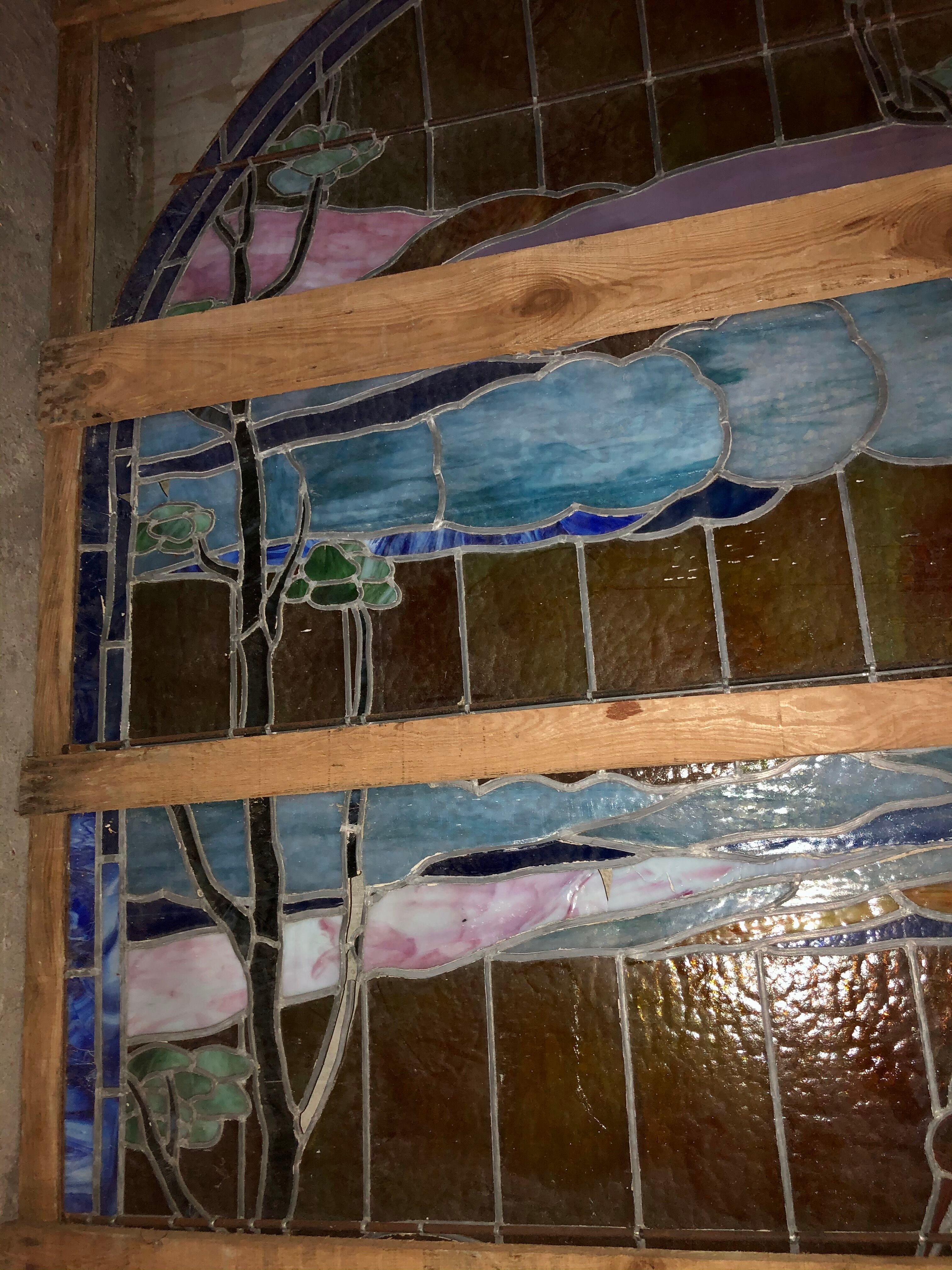 Art deco stained glass window