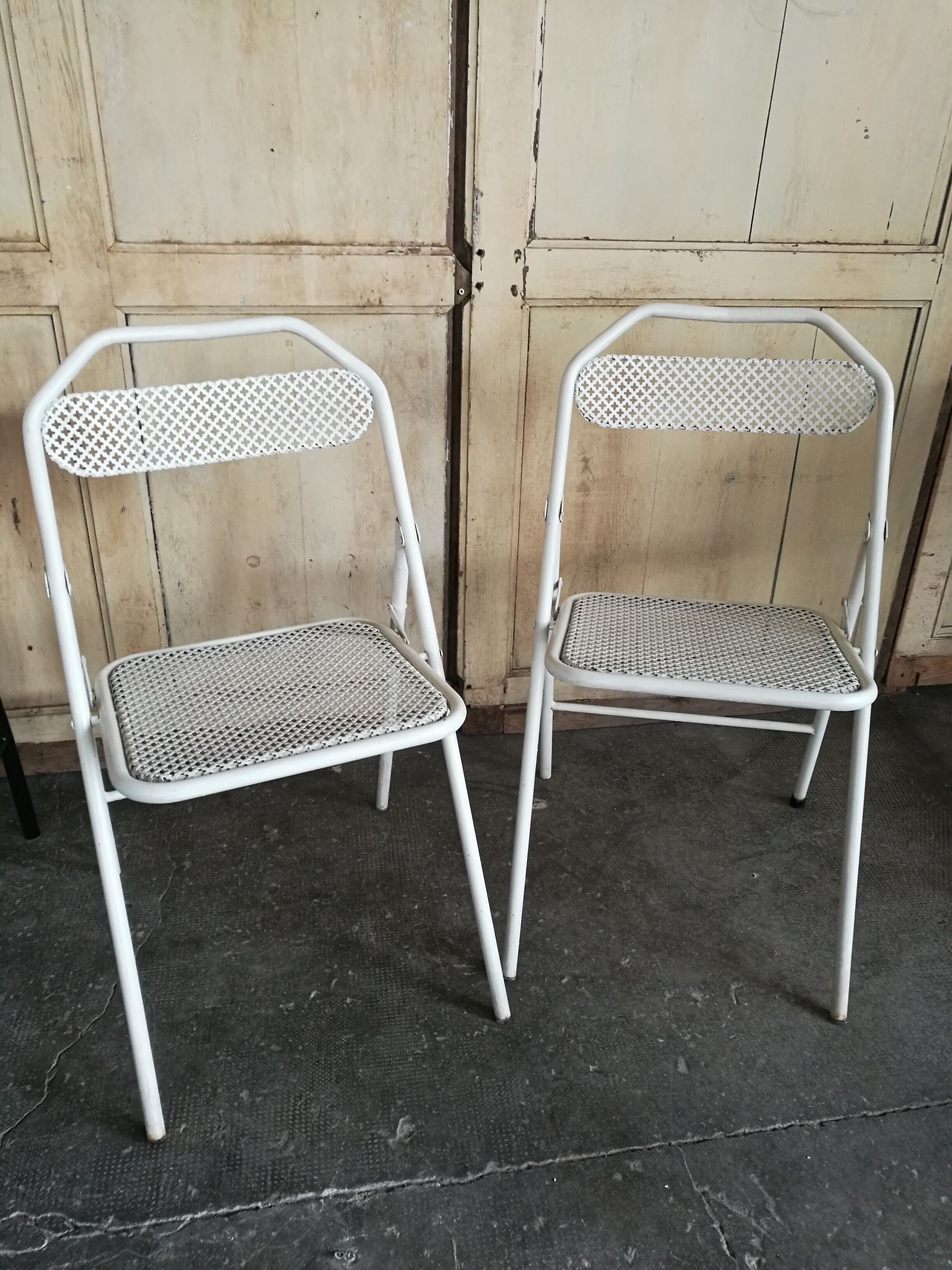 Pair of folding garden chairs
