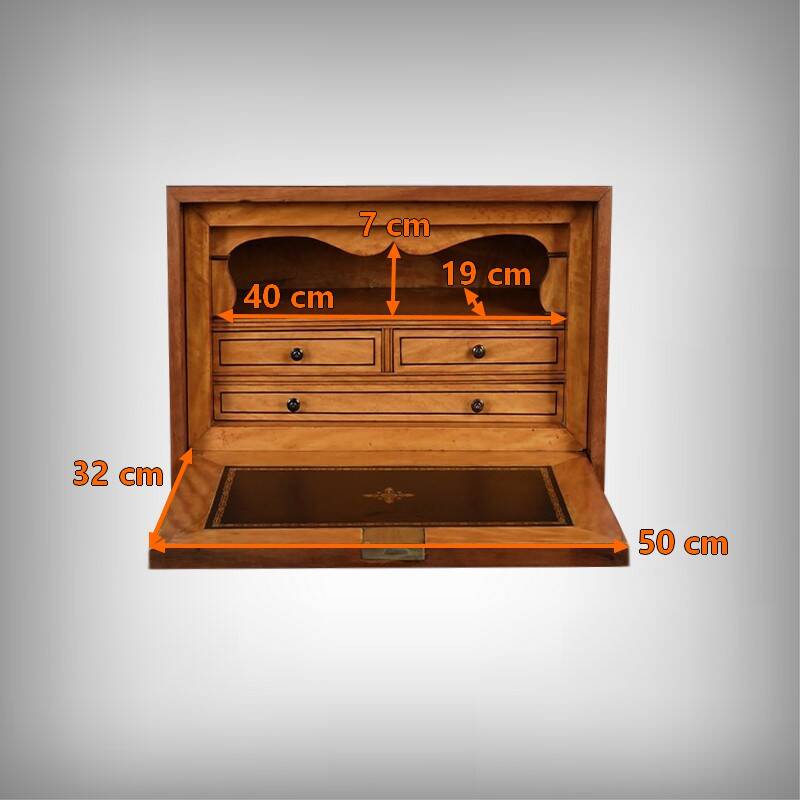Small Secretary/Chiffonier in Mahogany Burl and Lemonwood – 1900