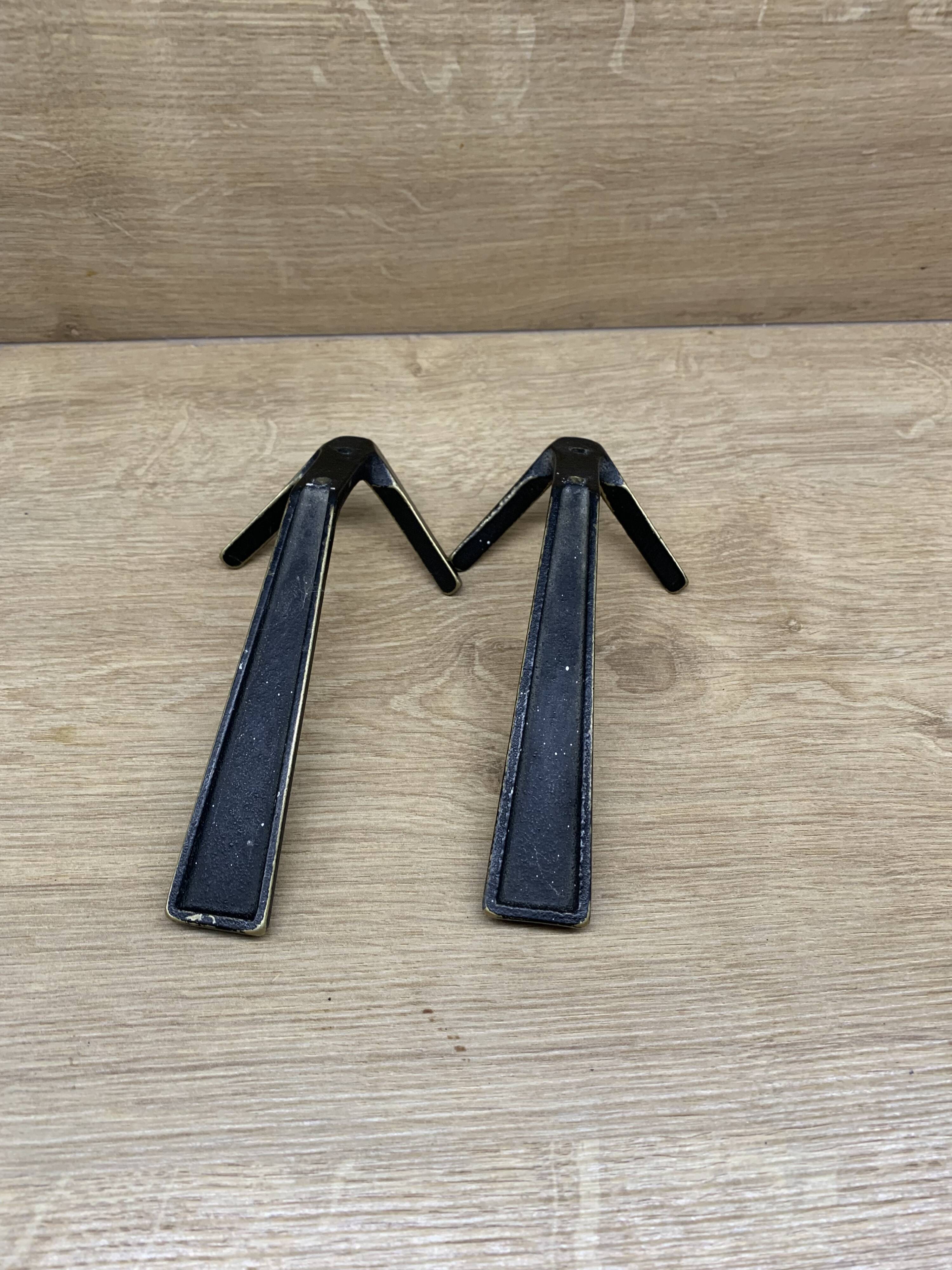 Brass wall hooks from Herta Baller, set of 2