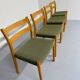 Set of 4 beech chairs designed by Niels Otto Møller, solid vintage beech