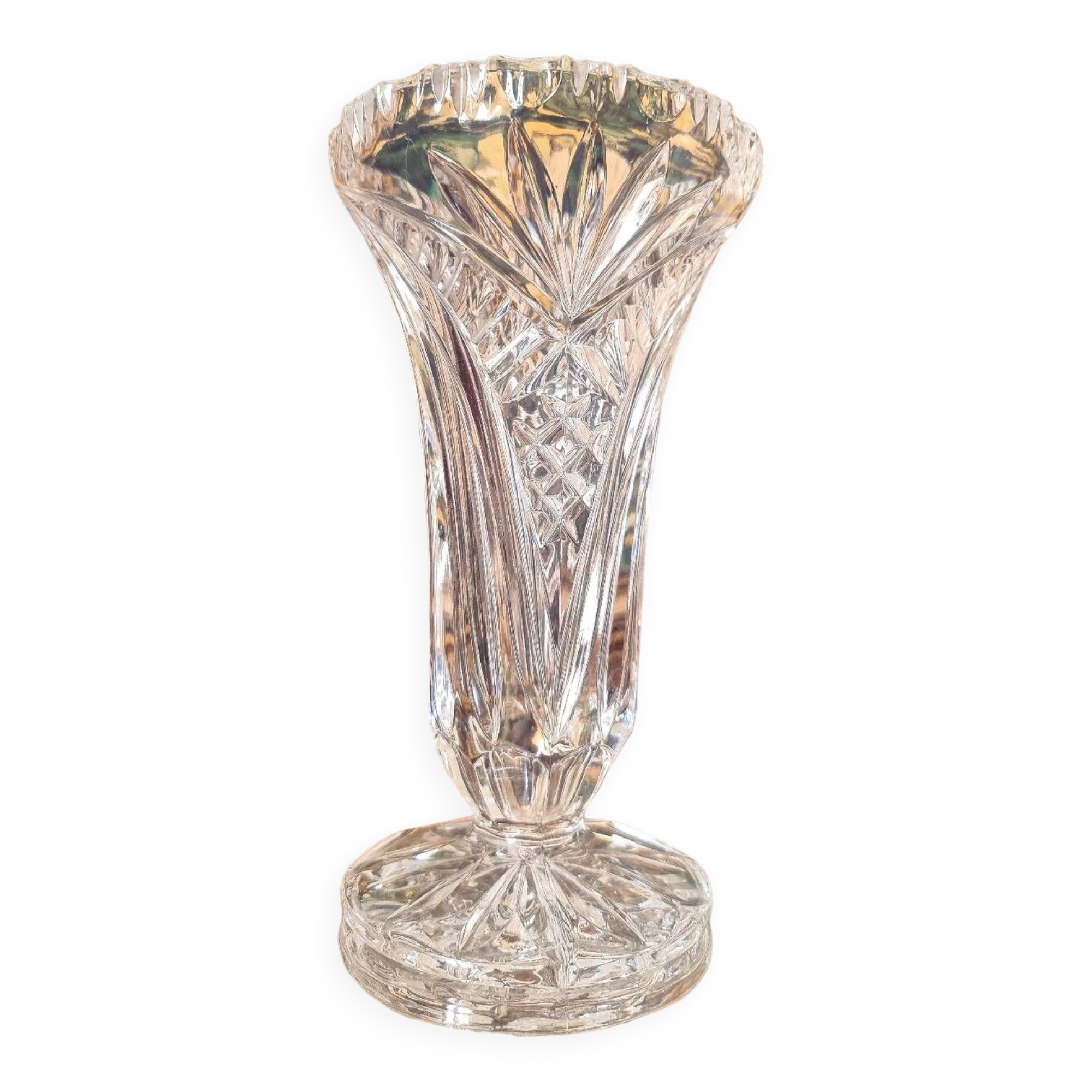 Cut crystal vase