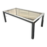 Chrome coffee table and smoked glass