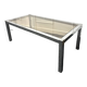 Table basse chromé et verre fumé