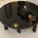 Black lacquered resin round coffee table by Ado Chale c.1970s