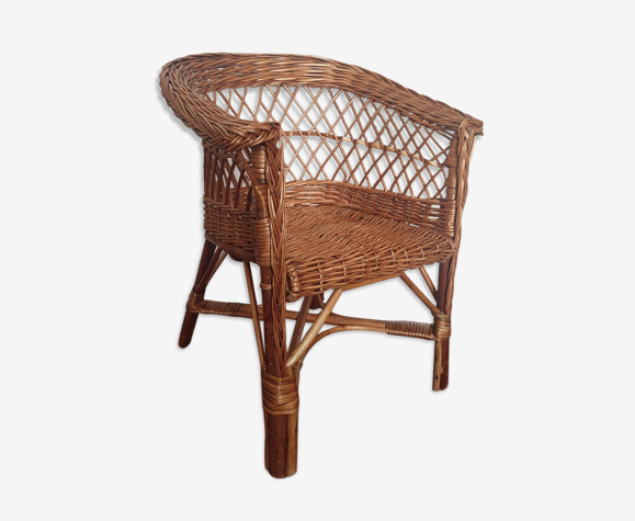Fauteuil enfant osier vintage