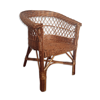 Vintage wicker children's armchair
