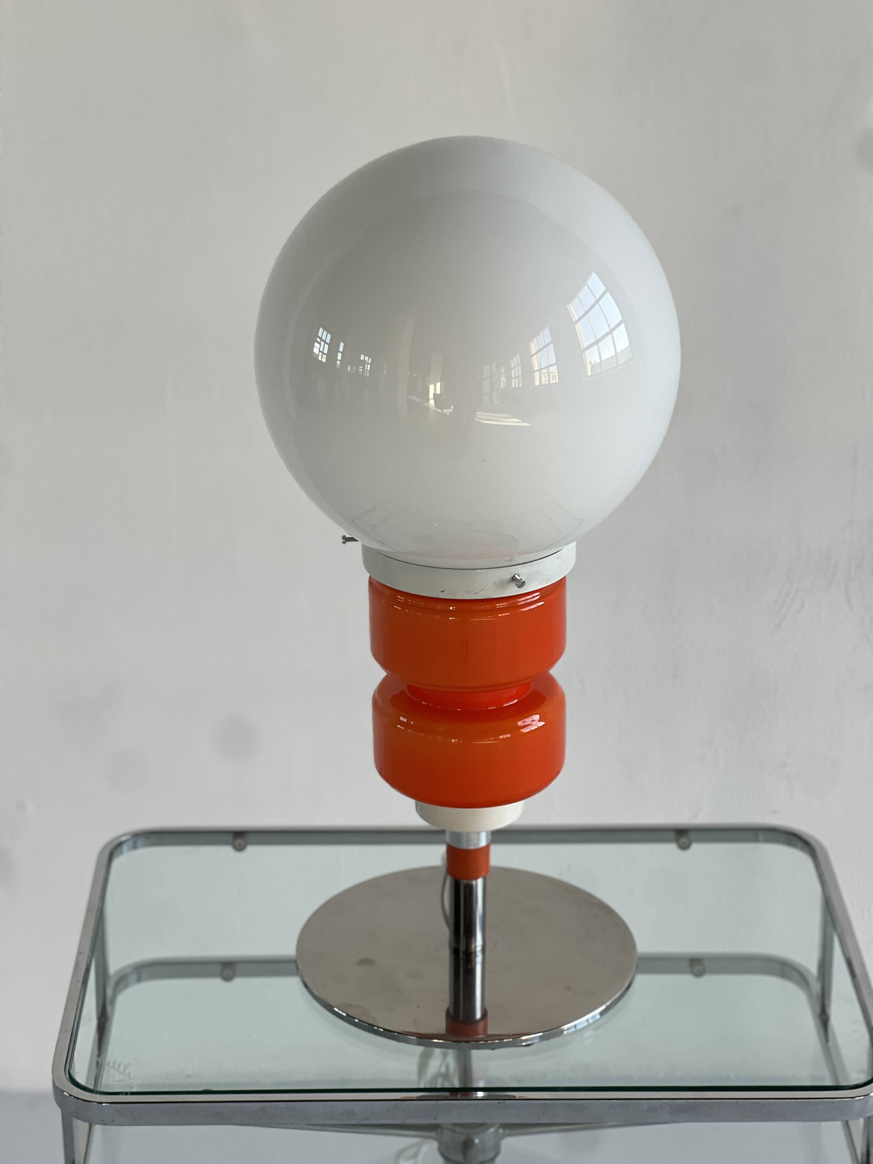 Italian Orange And Metall Floor Lamp, Italy, 1970's