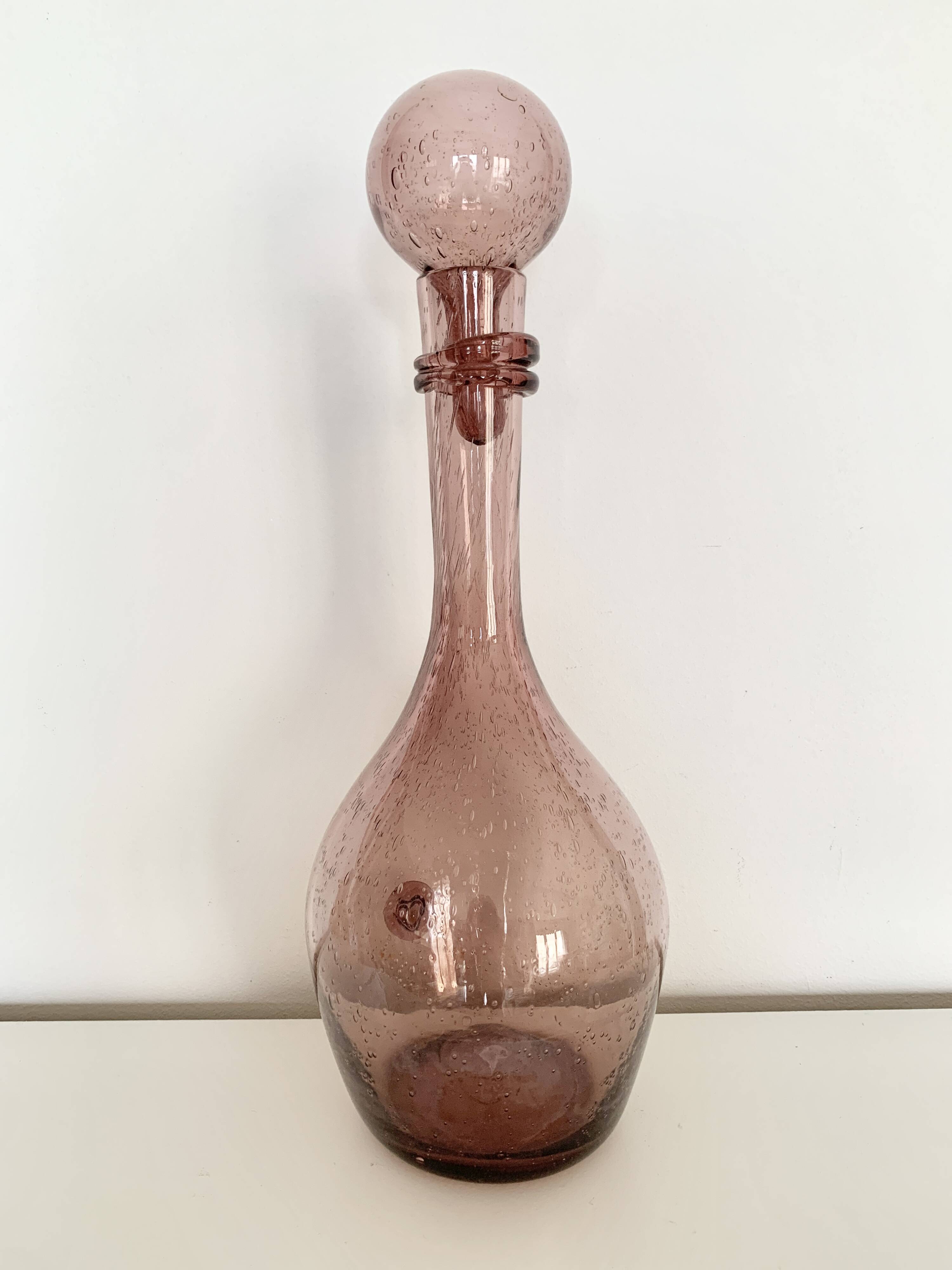 Blown glass bubble carafe