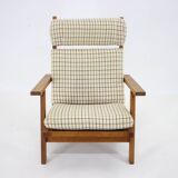 Hans J. Wegner Oak Reclining Lounge Chair Model AP71, Denmark 1968