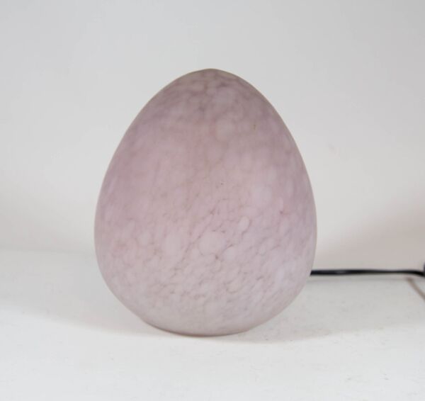 Lampe à oeufs en verre violet clair millésime 80's