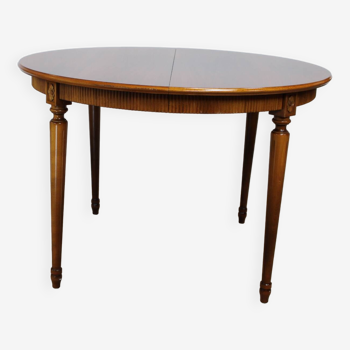 Vintage round table gustavien style extension suede