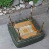 Stool footrest in green skaï