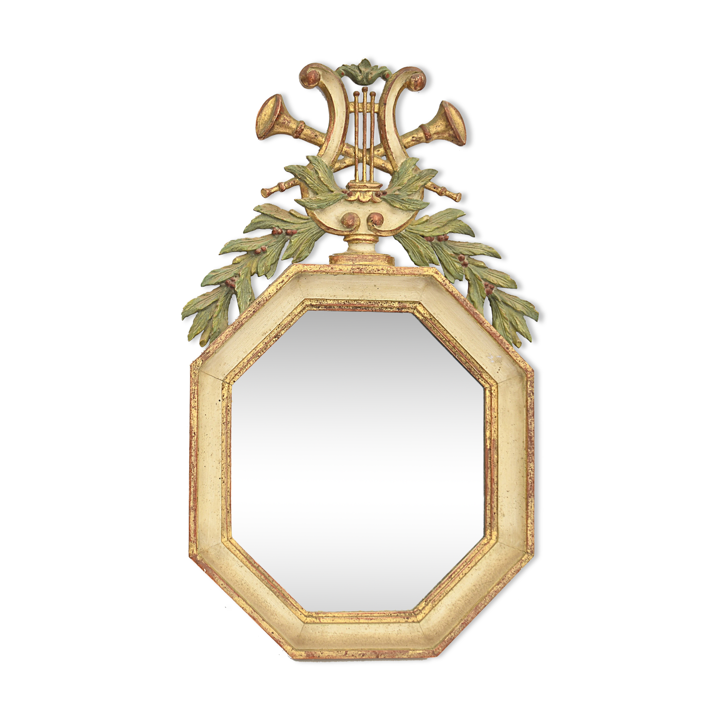 Painted wooden mirror 85 X 49 cm