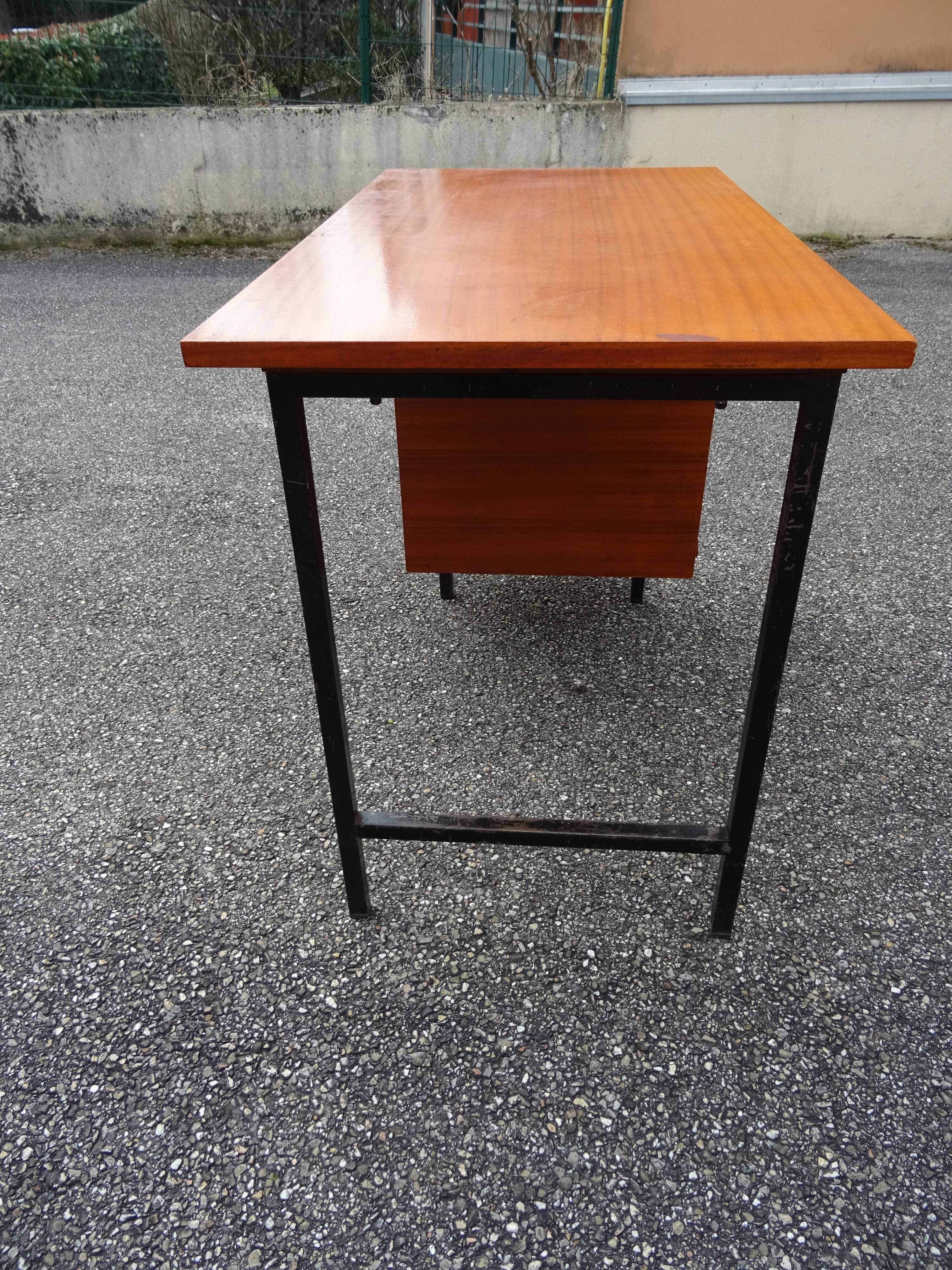 Vintage wood metal desk from the 60s