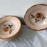 Ensemble de 8 assiettes creuses anciennes digoin