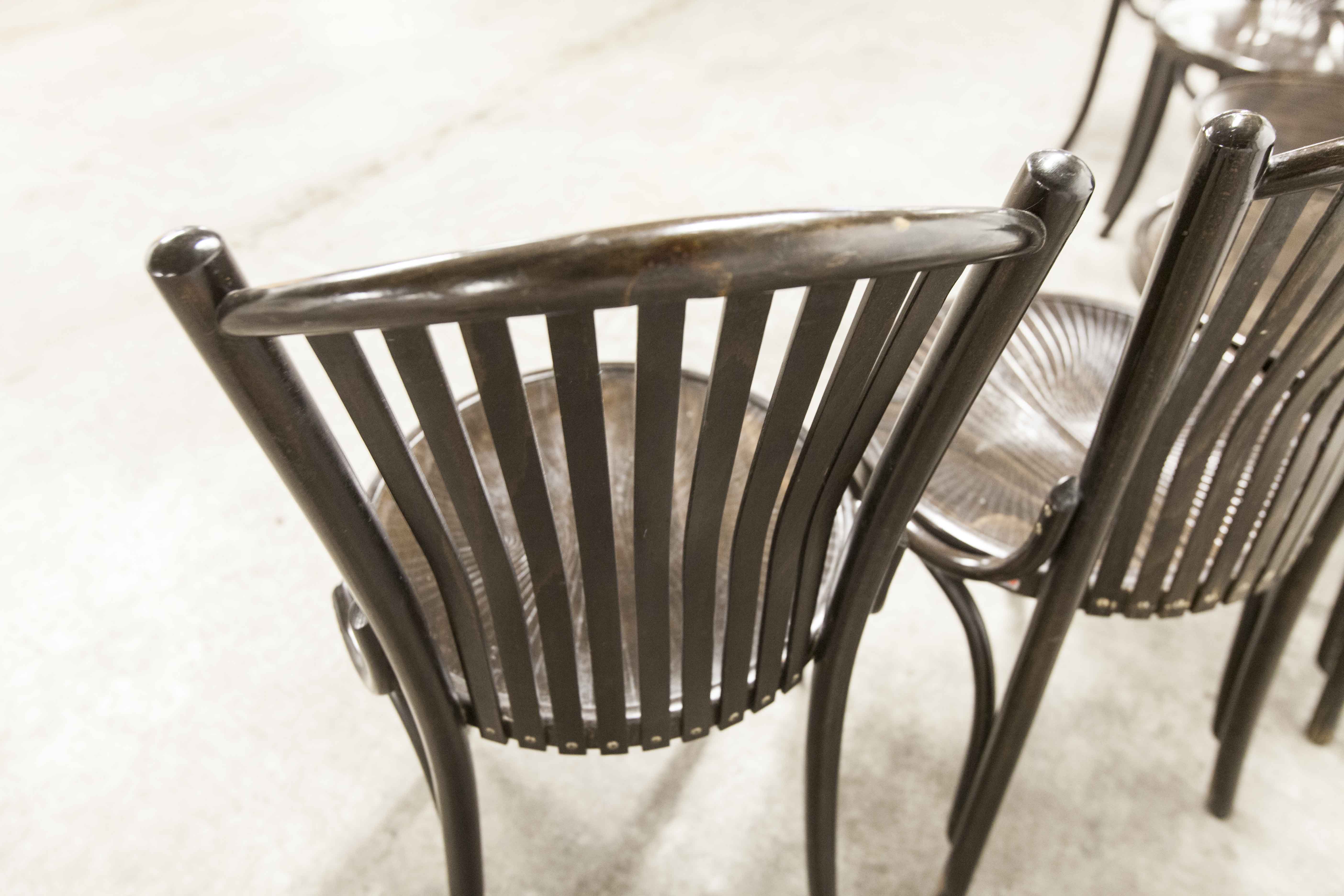 Set of 6 chairs Bistrot Baumann ref 22 curved wood