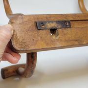 Double Patère bistrot Porte Manteau en bois courbé début XXème