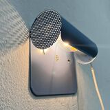 Light blue perforated metal suspension by Abo Randers, Danish postmodern, 1980s.