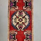 Small Vintage Turkish Rug 92x49 cm, Short Runner, Tribal, Shabby, Mini Carpet