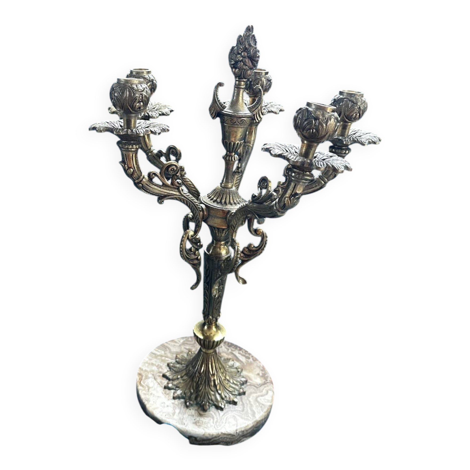 Superb rococo candelabrum. Louis XV, 5 lights. Electrified.