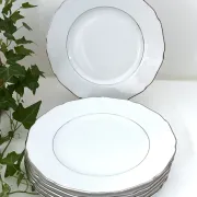 6 assiettes plates en  porcelaine blanche