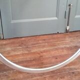 Vintage dining table glass and chrome 1970