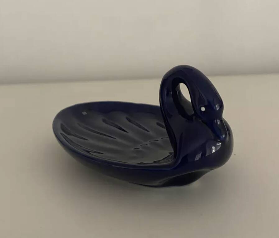 Porte savon cygne bleu