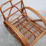 Vintage rattan pretzel armchair