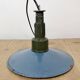 Industrial Blue Enamel Military Pendant Lamp with Cast Aluminium Top, 1960s
