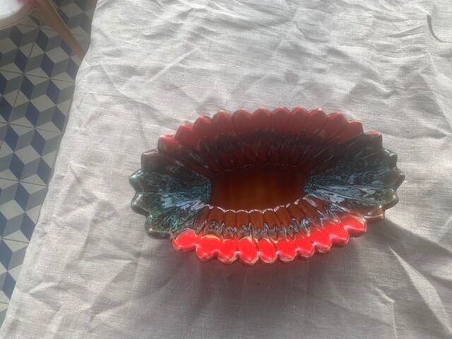 Fruit cup in enamelled ceramic stamped Vallauris, vintage 1960