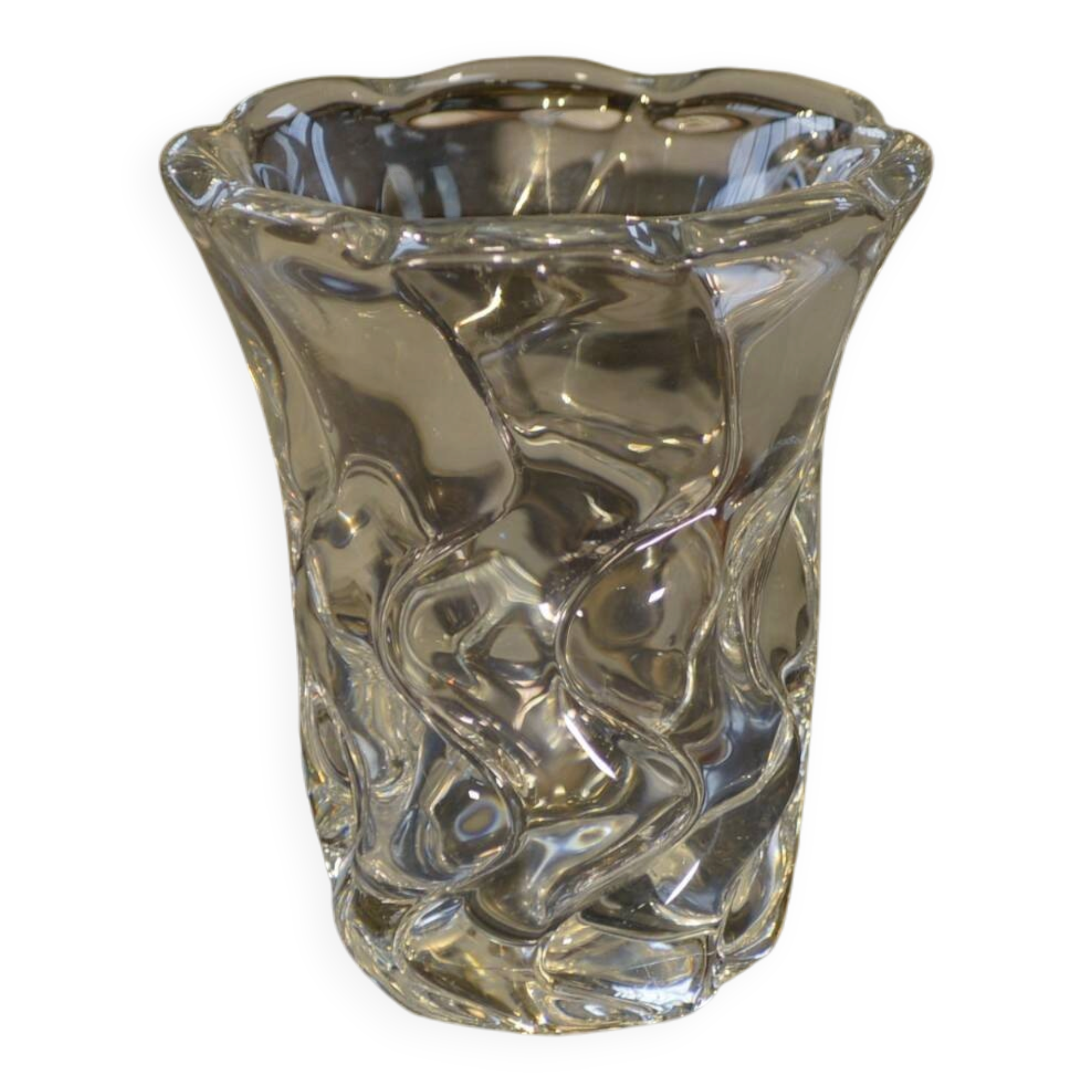 Crystal vase signed Daum Nancy France 1970s